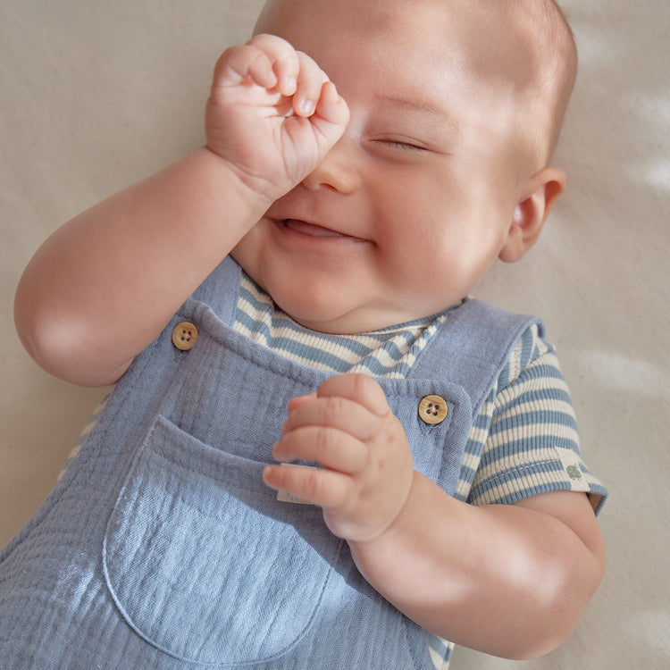 LITTLE DUTCH. Φορμάκι κοντομάνικο μπλε Stone Blue stripe