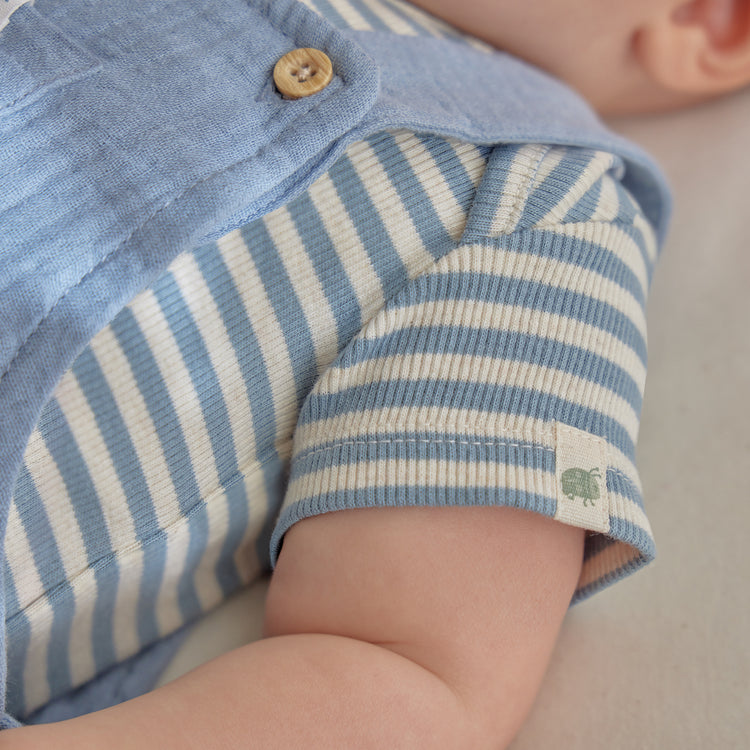 LITTLE DUTCH. Φορμάκι κοντομάνικο μπλε Stone Blue stripe
