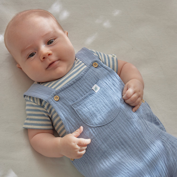 LITTLE DUTCH. Φορμάκι κοντομάνικο μπλε Stone Blue stripe