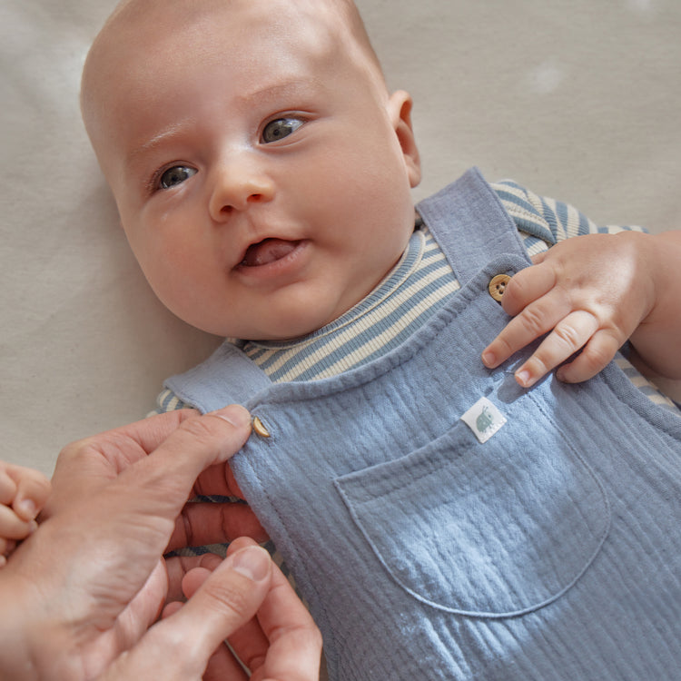 LITTLE DUTCH. Φορμάκι κοντομάνικο μπλε Stone Blue stripe