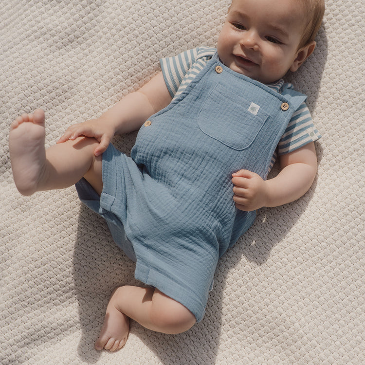 LITTLE DUTCH. Φορμάκι κοντομάνικο μπλε Stone Blue stripe