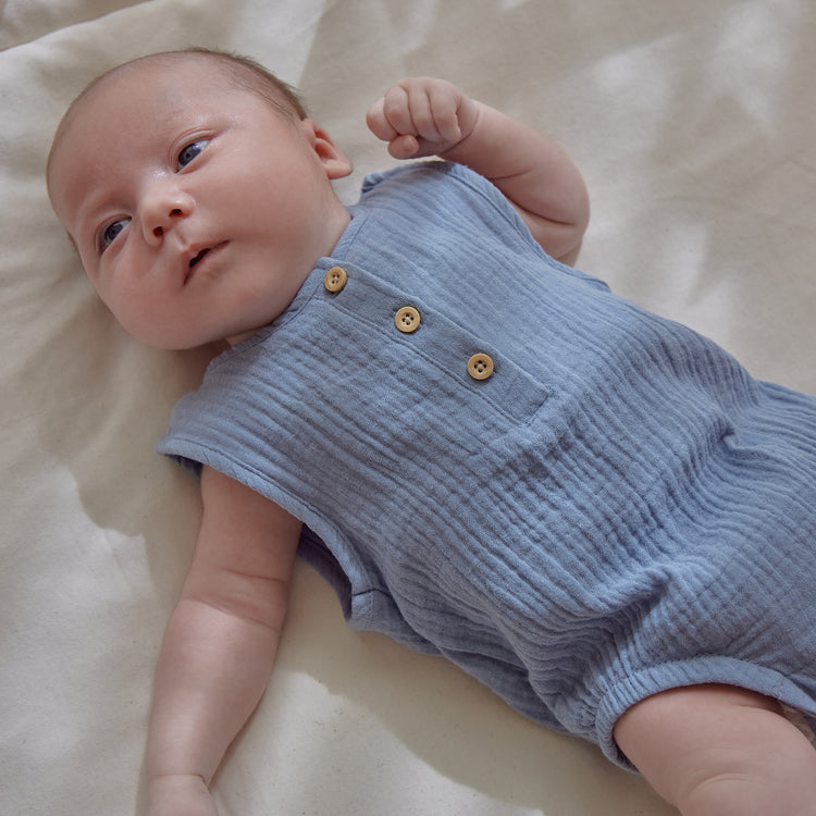 LITTLE DUTCH. Φορμάκι αμάνικο μπλε Stone Blue