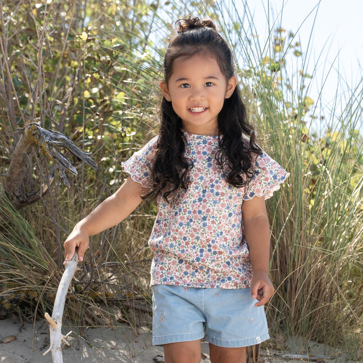 LITTLE DUTCH. Μπλουζάκι κοντομάνικο Meadow Flowers