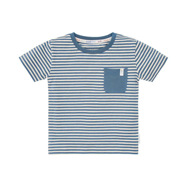 LITTLE DUTCH. T-shirt short sleeves Indigo Sand stripe