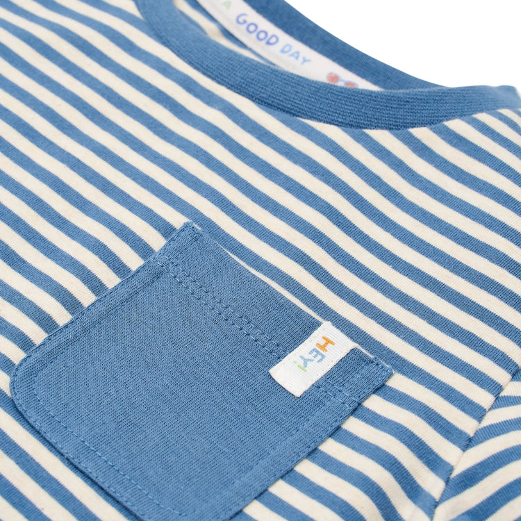 LITTLE DUTCH. T-shirt short sleeves Indigo Sand stripe
