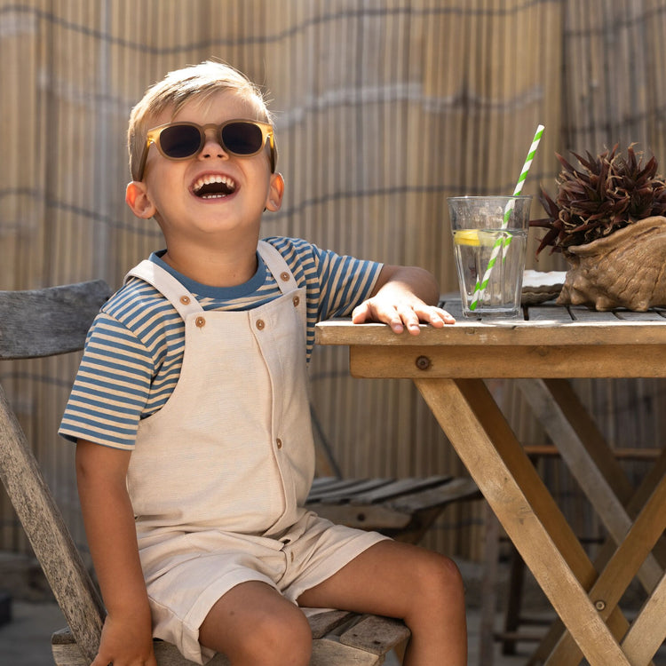 LITTLE DUTCH. T-shirt short sleeves Indigo Sand stripe