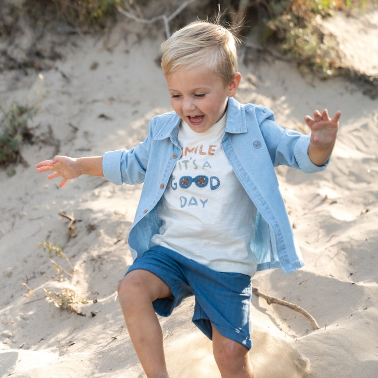 LITTLE DUTCH. T-shirt short sleeves Creme