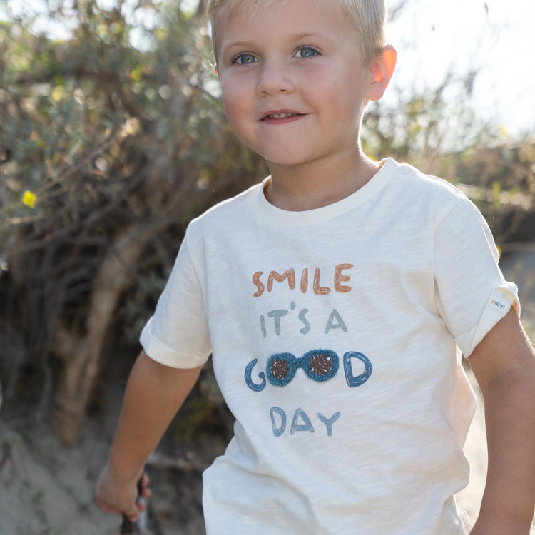 LITTLE DUTCH. T-shirt short sleeves Creme