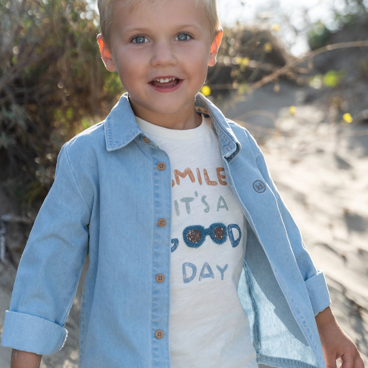 LITTLE DUTCH. T-shirt short sleeves Creme