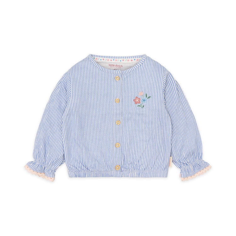 LITTLE DUTCH. T-shirt long sleeves Denim Blue stripe