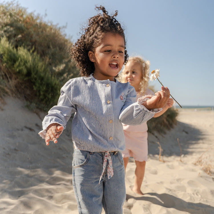 LITTLE DUTCH. T-shirt long sleeves Denim Blue stripe