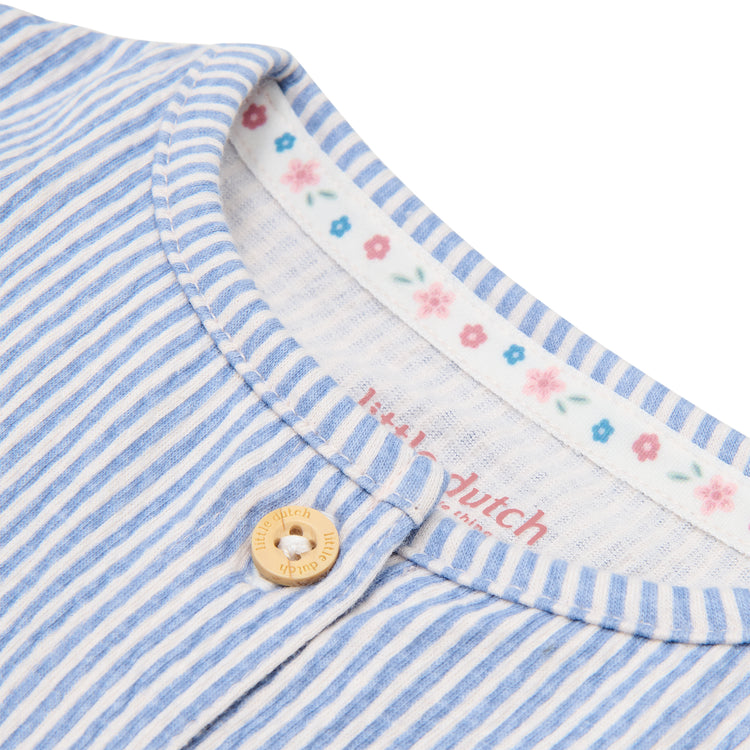 LITTLE DUTCH. T-shirt long sleeves Denim Blue stripe