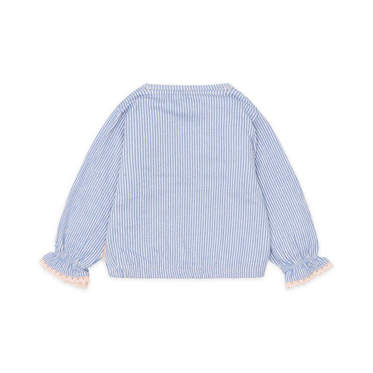 LITTLE DUTCH. T-shirt long sleeves Denim Blue stripe