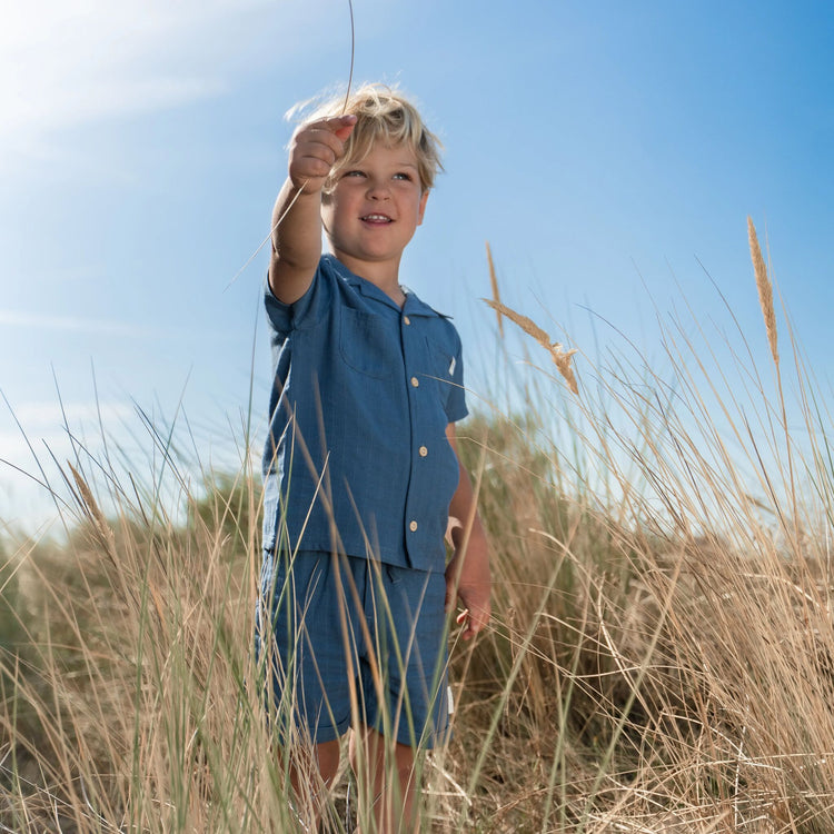 LITTLE DUTCH. Πουκάμισο κοντομάνικο Indigo