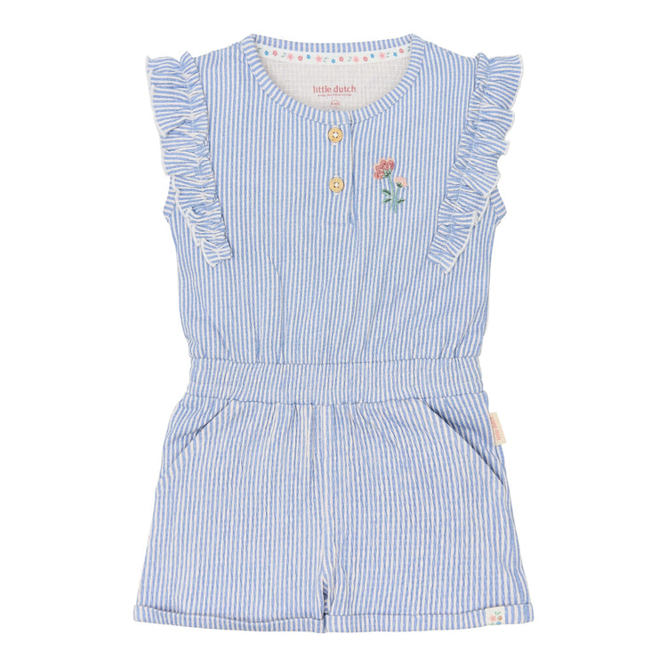 LITTLE DUTCH. Playsuit Denim Blue Stripe
