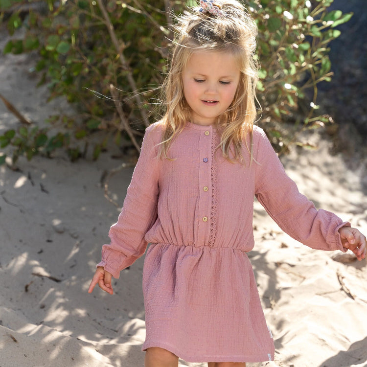 LITTLE DUTCH. Dress long sleeves Pink Blush