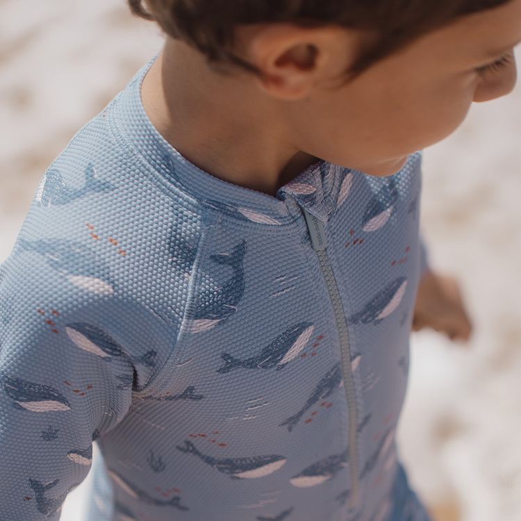 LITTLE DUTCH. Long Sleeve Swimsuit Ocean Splash
