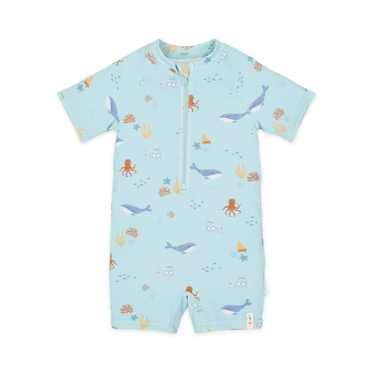 LITTLE DUTCH. Ολόσωμο κοντομάνικο μαγιό Ocean Friends
