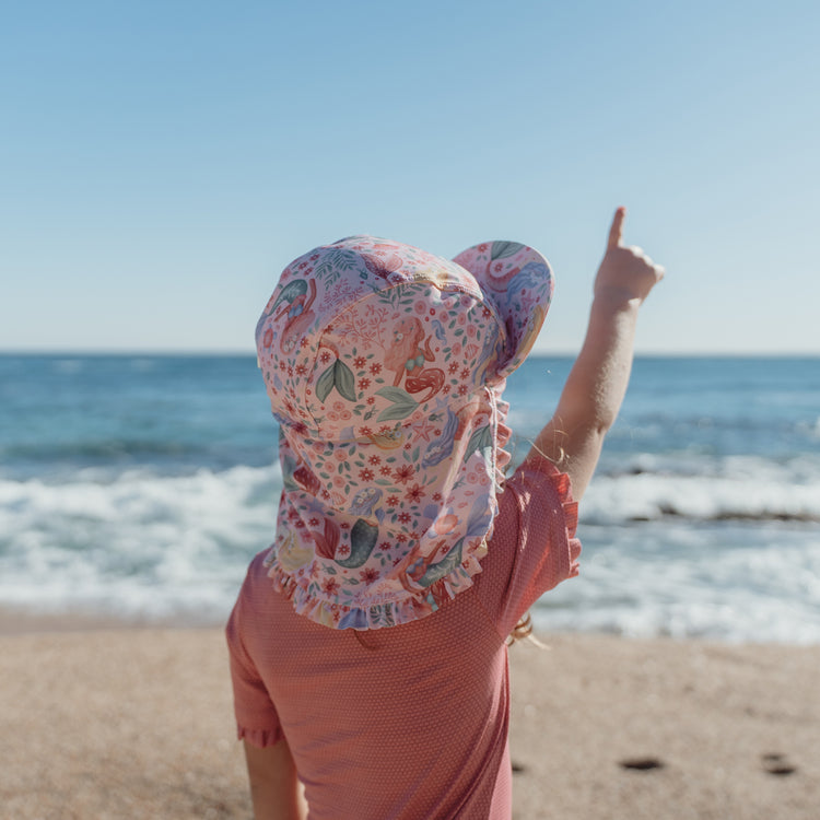 LITTLE DUTCH. Ολόσωμο κοντομάνικο μαγιό Dreamy Pink Sparkle