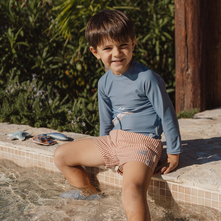 LITTLE DUTCH. Long Sleeve Swim Shirt Ocean Blue