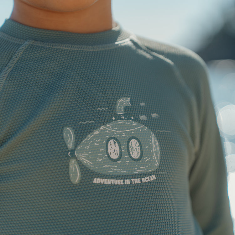 LITTLE DUTCH. Long Sleeve Swim Shirt Ocean Green