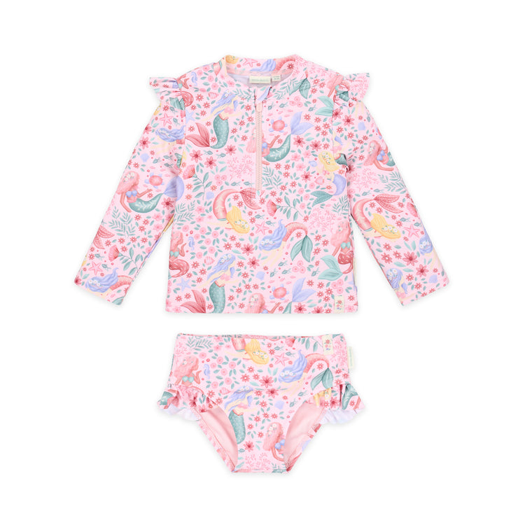 LITTLE DUTCH. Long-Sleeve Swim Shirt and Bottoms Dreamy Mermaid