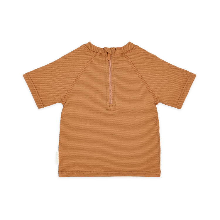 LITTLE DUTCH. Short Sleeve Swim Shirt Sunny Brown