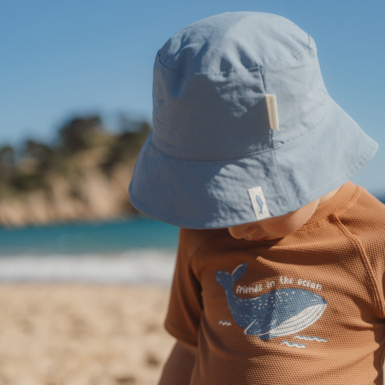 LITTLE DUTCH. Short Sleeve Swim Shirt Sunny Brown