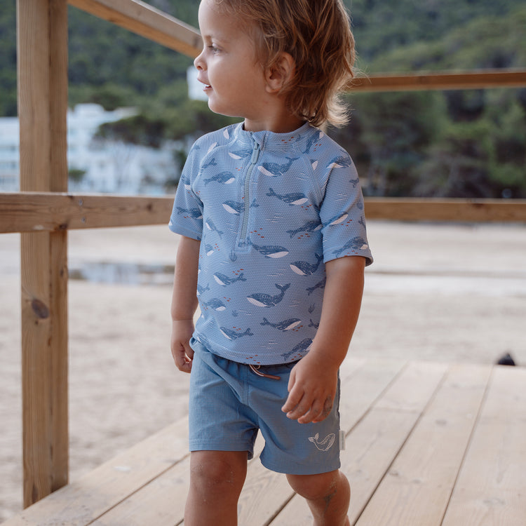 LITTLE DUTCH. Short Sleeve Swim Shirt Ocean Splash