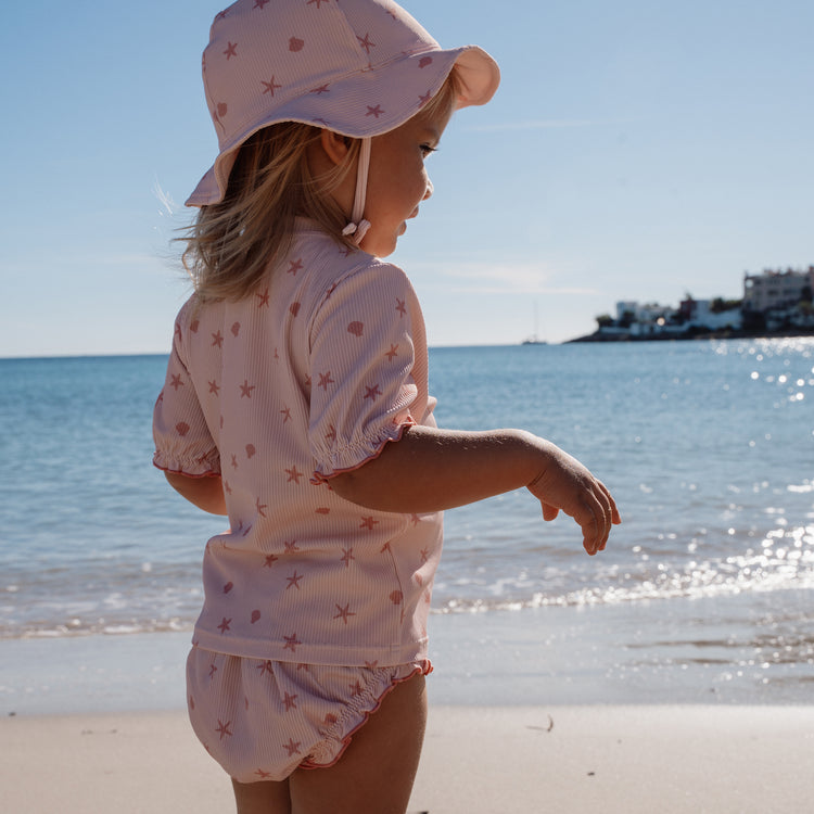 LITTLE DUTCH. Short Sleeve Swim Shirt Dreamy Seashells