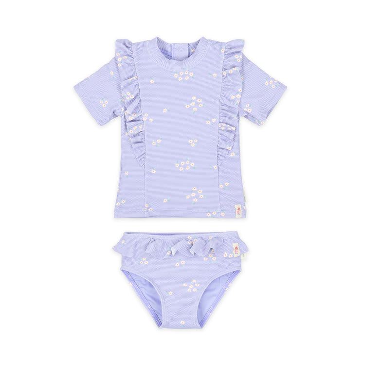 LITTLE DUTCH. Short-Sleeve Swim Shirt and Bottoms Dreamy Lavender