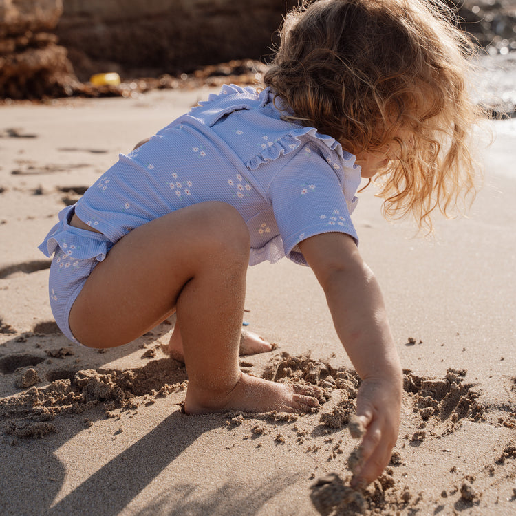 LITTLE DUTCH. Short-Sleeve Swim Shirt and Bottoms Dreamy Lavender