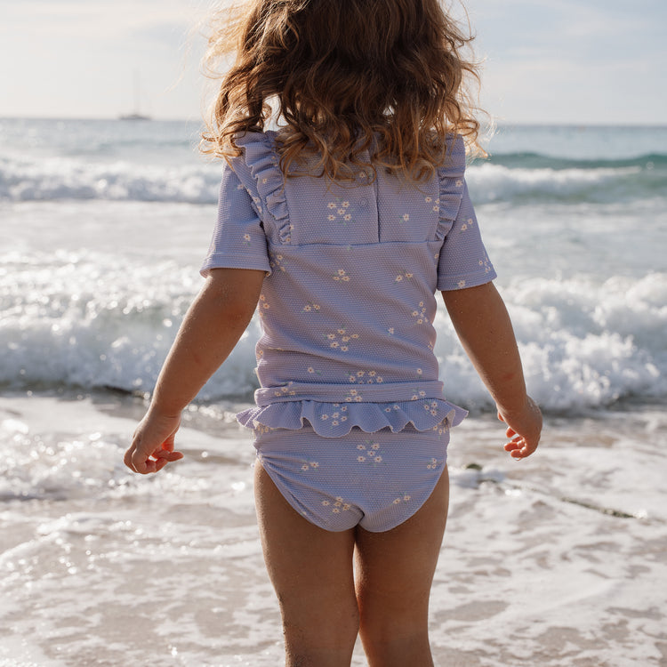 LITTLE DUTCH. Short-Sleeve Swim Shirt and Bottoms Dreamy Lavender