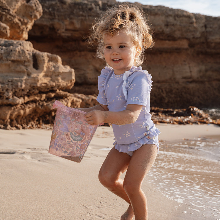 LITTLE DUTCH. Short-Sleeve Swim Shirt and Bottoms Dreamy Lavender