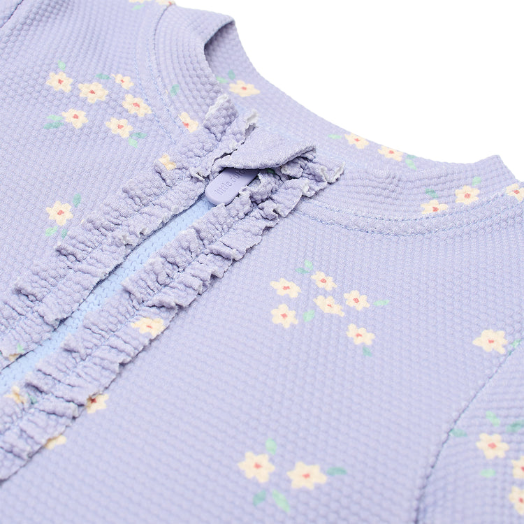 LITTLE DUTCH. Ολόσωμο μακρυμάνικο μαγιό με βολάν Dreamy Lavender