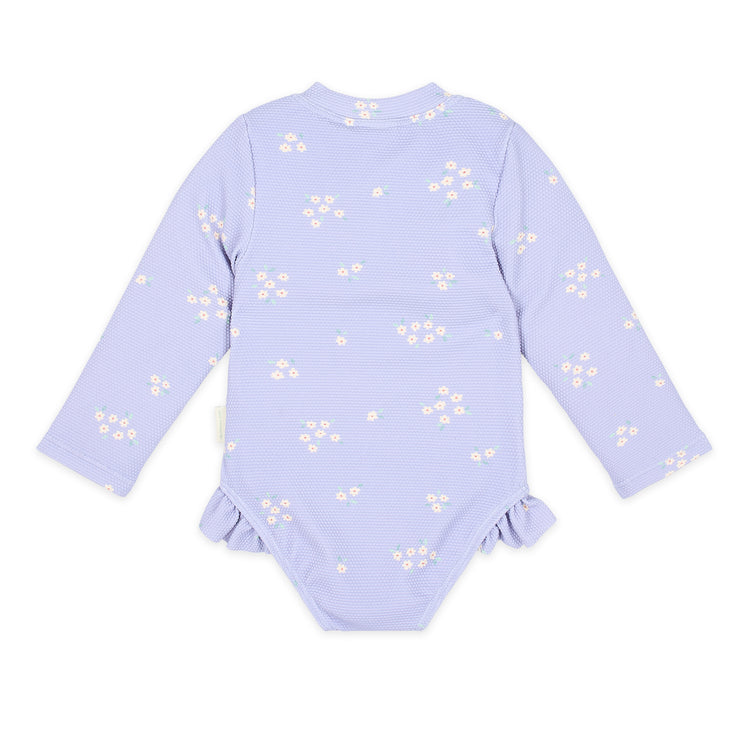 LITTLE DUTCH. Ολόσωμο μακρυμάνικο μαγιό με βολάν Dreamy Lavender