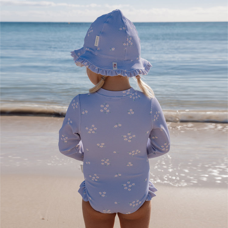 LITTLE DUTCH. Ολόσωμο μακρυμάνικο μαγιό με βολάν Dreamy Lavender