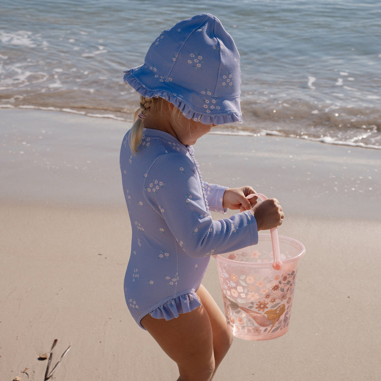 LITTLE DUTCH. Ολόσωμο μακρυμάνικο μαγιό με βολάν Dreamy Lavender