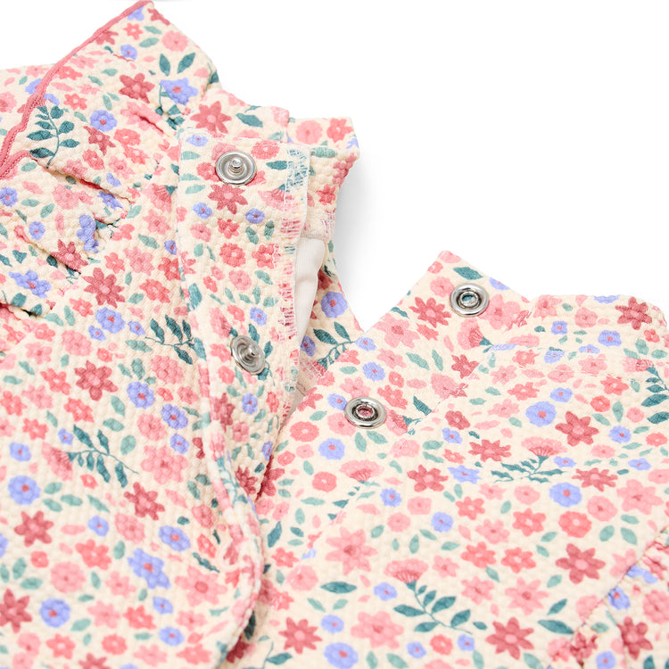 LITTLE DUTCH. Short-Sleeve Swimsuit with Ruffles Dreamy Flowerfield