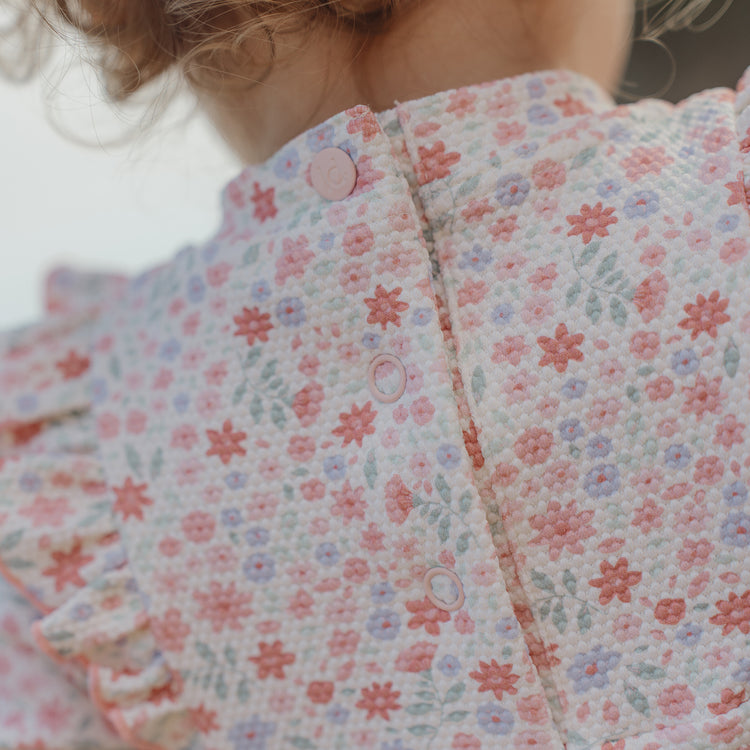 LITTLE DUTCH. Short-Sleeve Swimsuit with Ruffles Dreamy Flowerfield