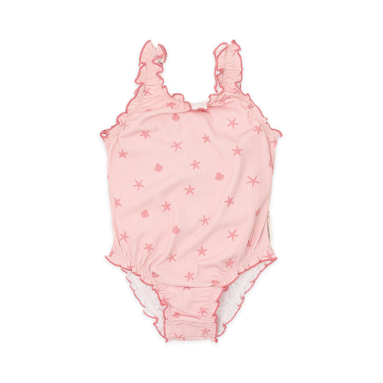 LITTLE DUTCH. Swimsuit with Ruffles Dreamy Seashells