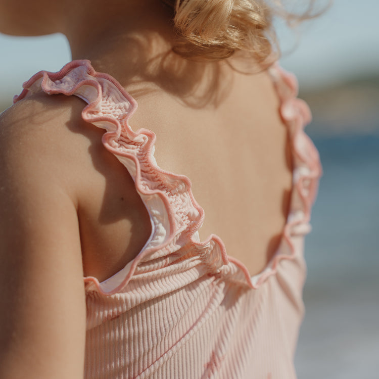 LITTLE DUTCH. Swimsuit with Ruffles Dreamy Seashells