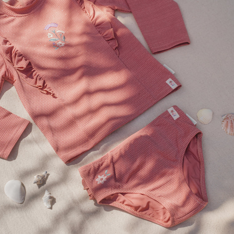 LITTLE DUTCH. Παιδικό μαγιό μπικίνι με βολάν Dreamy Pink Sparkle