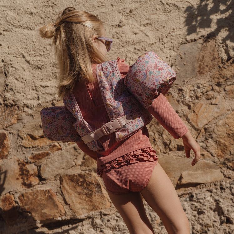 LITTLE DUTCH. Παιδικό μαγιό μπικίνι με βολάν Dreamy Pink Sparkle