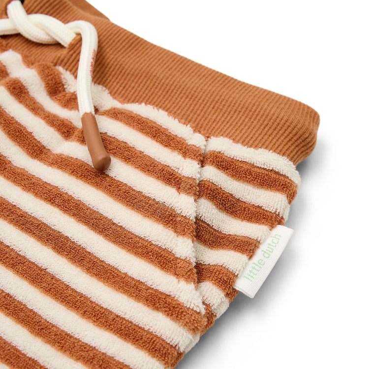 LITTLE DUTCH. Σετ αμάνικο μπλουζάκι και κοντό παντελονάκι πετσετέ Ocean World Brown