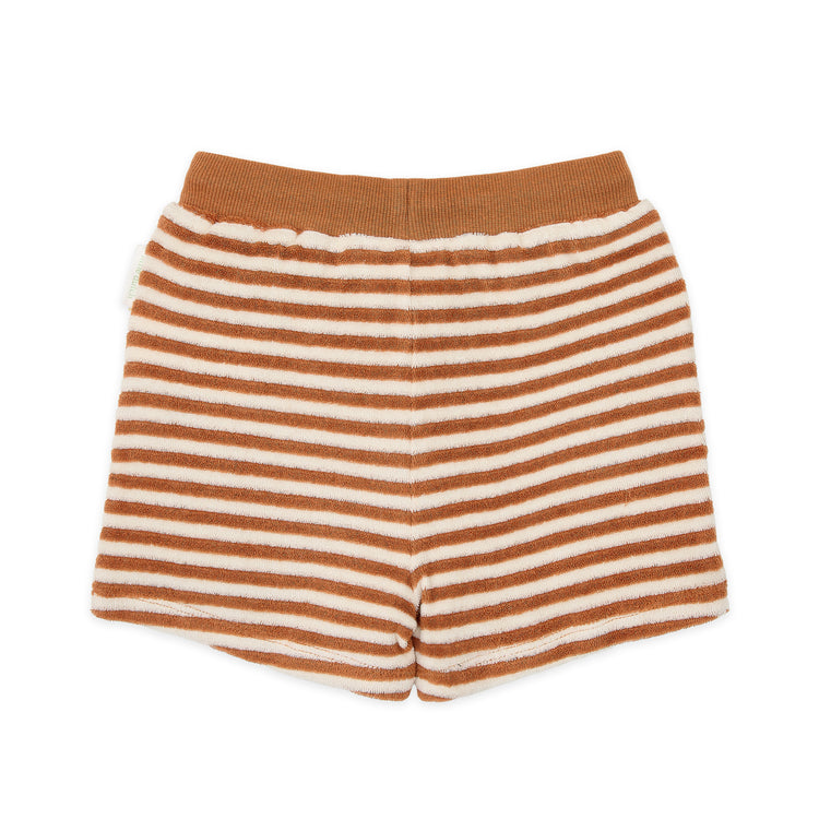 LITTLE DUTCH. Σετ αμάνικο μπλουζάκι και κοντό παντελονάκι πετσετέ Ocean World Brown