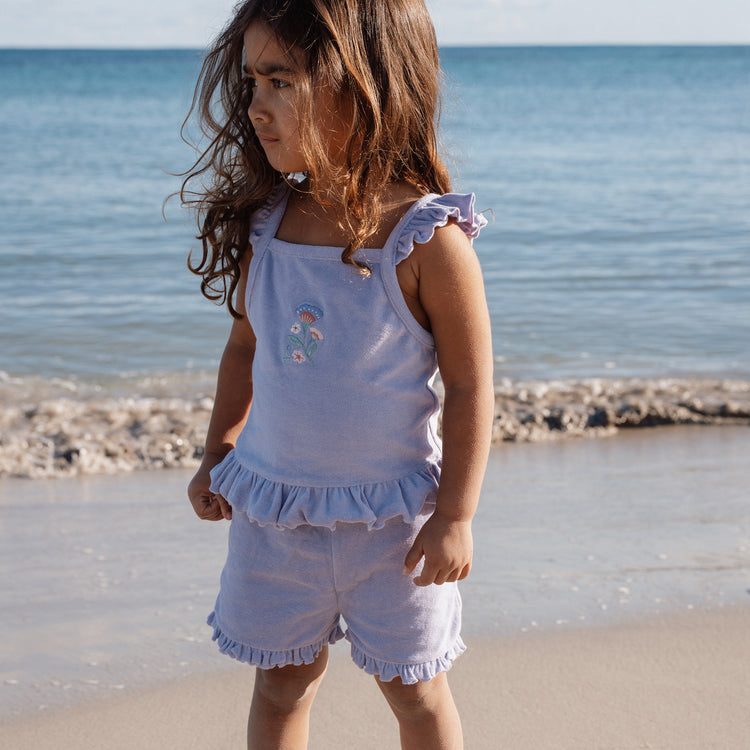 LITTLE DUTCH. Top and Shorts Dreamy Purple