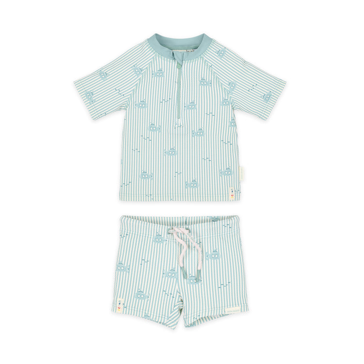LITTLE DUTCH. Short Sleeve Swim Shirt and Shorts Ocean Adventure