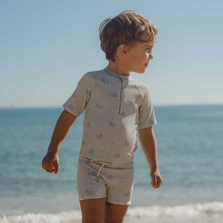LITTLE DUTCH. Short Sleeve Swim Shirt and Shorts Ocean Adventure