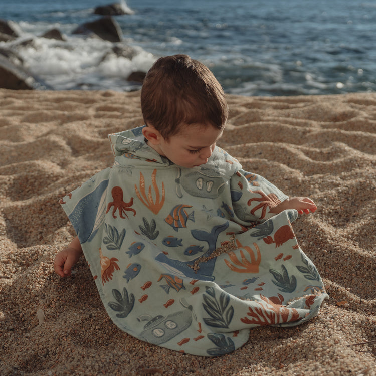 LITTLE DUTCH. Beach Poncho Ocean World Multicolour - One size